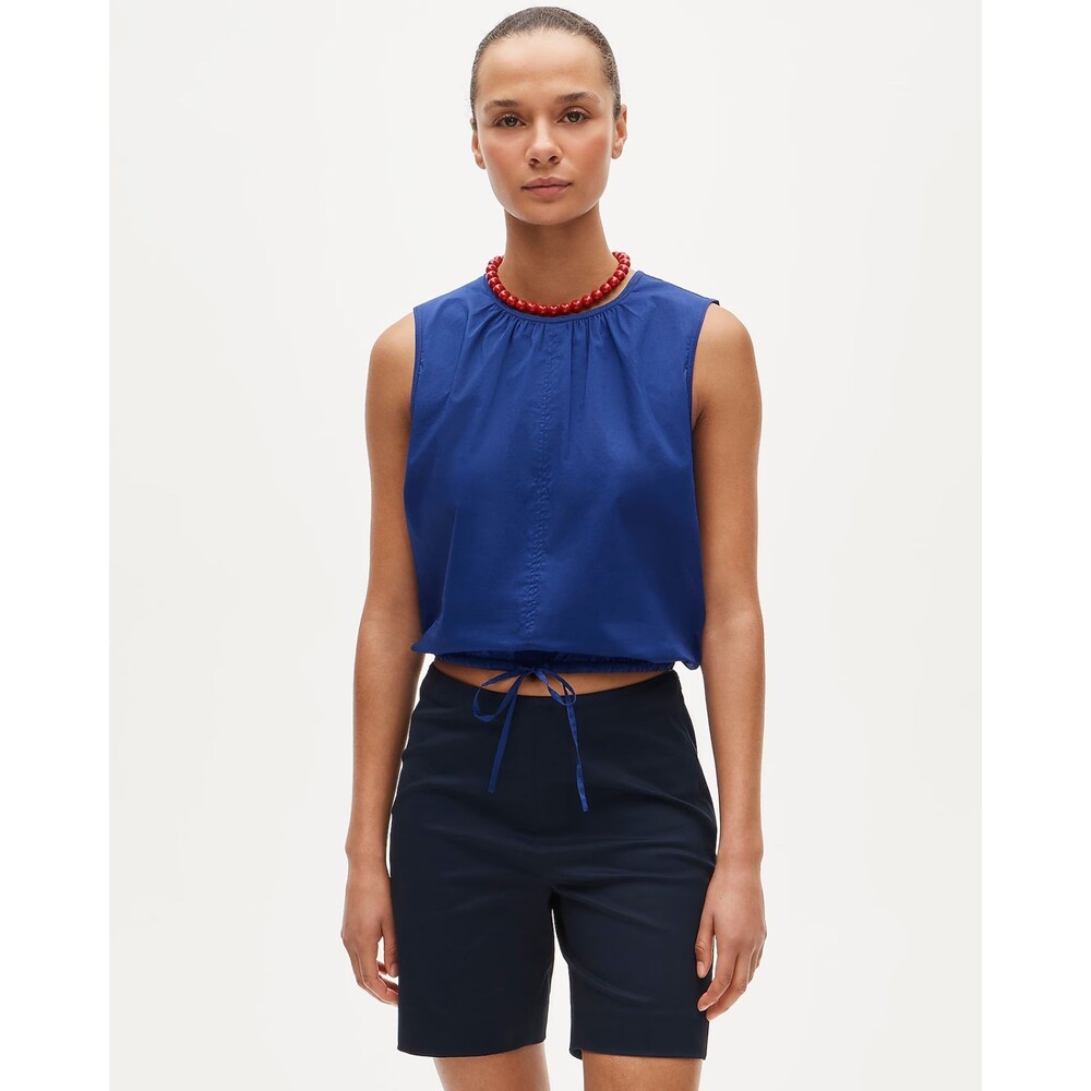 J.CREW Bermuda Short In Sateen 00 Navy Blue Stretch Cotton Mid Rise Slim NWT B25